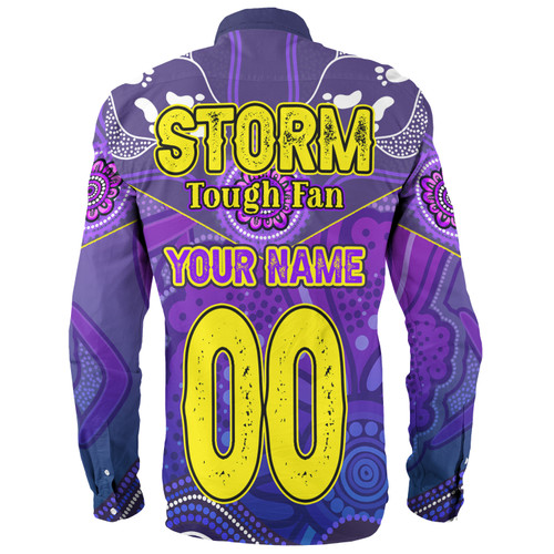 Melbourne Storm Custom Long Sleeve Shirt - Melbourne Storm For Life With Aboriginal Style Long Sleeve Shirt Melbourne Storm Custom Long Sleeve Shirt - Melbourne Storm For Life With Aboriginal Style Long Sleeve Shirt