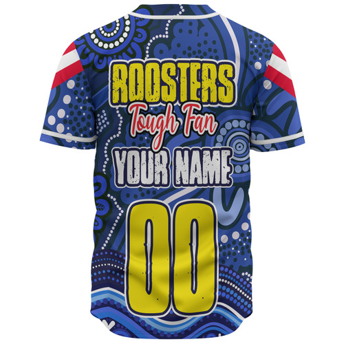 Sydney Roosters Custom Baseball Shirt - Sydney Roosters For Life With Aboriginal Style Baseball Shirt