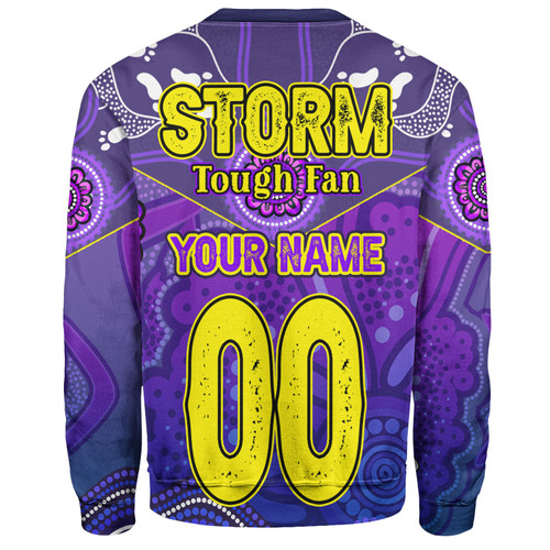 Melbourne Storm Custom Sweatshirt - Melbourne Storm For Life With Aboriginal Style Sweatshirt Melbourne Storm Custom Sweatshirt - Melbourne Storm For Life With Aboriginal Style Sweatshirt