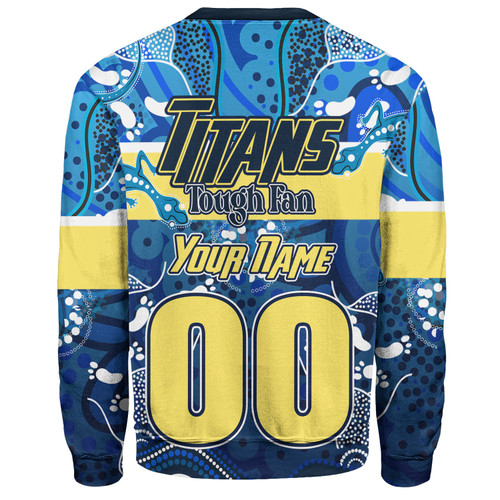 Gold Coast Titans Custom Sweatshirt - Gold Coast Titans For Life With Aboriginal Style Sweatshirt