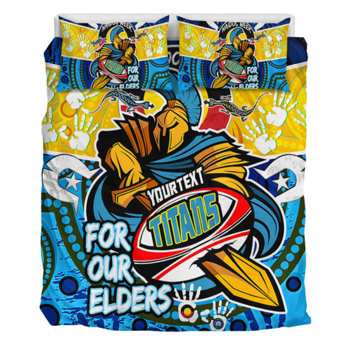 Gold Coast Titans Naidoc Week Custom Bedding Set - Gold Coast Titans Naidoc Week For Our Elders Dot Art Style Bedding Set Gold Coast Titans Naidoc Week Custom Bedding Set - Gold Coast Titans Naidoc Week For Our Elders Dot Art Style Bedding Set