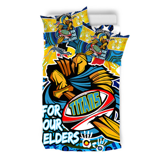 Gold Coast Titans Naidoc Week Custom Bedding Set - Gold Coast Titans Naidoc Week For Our Elders Dot Art Style Bedding Set Gold Coast Titans Naidoc Week Custom Bedding Set - Gold Coast Titans Naidoc Week For Our Elders Dot Art Style Bedding Set