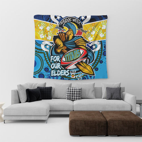 Gold Coast Titans Naidoc Week Custom Tapestry - Gold Coast Titans Naidoc Week For Our Elders Dot Art Style Tapestry Gold Coast Titans Naidoc Week Custom Tapestry - Gold Coast Titans Naidoc Week For Our Elders Dot Art Style Tapestry