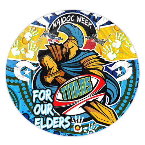 Gold Coast Titans Naidoc Week Custom Round Rug - Gold Coast Titans Naidoc Week For Our Elders Dot Art Style Round Rug Gold Coast Titans Naidoc Week Custom Round Rug - Gold Coast Titans Naidoc Week For Our Elders Dot Art Style Round Rug