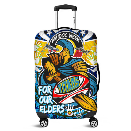 Gold Coast Titans Naidoc Week Custom Luggage Cover - Gold Coast Titans Naidoc Week For Our Elders Dot Art Style Luggage Cover Gold Coast Titans Naidoc Week Custom Luggage Cover - Gold Coast Titans Naidoc Week For Our Elders Dot Art Style Luggage Cover