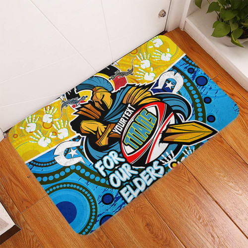 Gold Coast Titans Naidoc Week Custom Door Mat - Gold Coast Titans Naidoc Week For Our Elders Dot Art Style Door Mat Gold Coast Titans Naidoc Week Custom Door Mat - Gold Coast Titans Naidoc Week For Our Elders Dot Art Style Door Mat