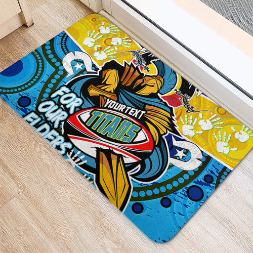 Gold Coast Titans Naidoc Week Custom Door Mat - Gold Coast Titans Naidoc Week For Our Elders Dot Art Style Door Mat Gold Coast Titans Naidoc Week Custom Door Mat - Gold Coast Titans Naidoc Week For Our Elders Dot Art Style Door Mat