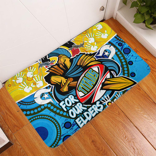 Gold Coast Titans Naidoc Week Custom Door Mat - Gold Coast Titans Naidoc Week For Our Elders Dot Art Style Door Mat Gold Coast Titans Naidoc Week Custom Door Mat - Gold Coast Titans Naidoc Week For Our Elders Dot Art Style Door Mat