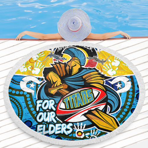 Gold Coast Titans Naidoc Week Custom Beach Blanket - Gold Coast Titans Naidoc Week For Our Elders Dot Art Style Beach Blanket Gold Coast Titans Naidoc Week Custom Beach Blanket - Gold Coast Titans Naidoc Week For Our Elders Dot Art Style Beach Blanket
