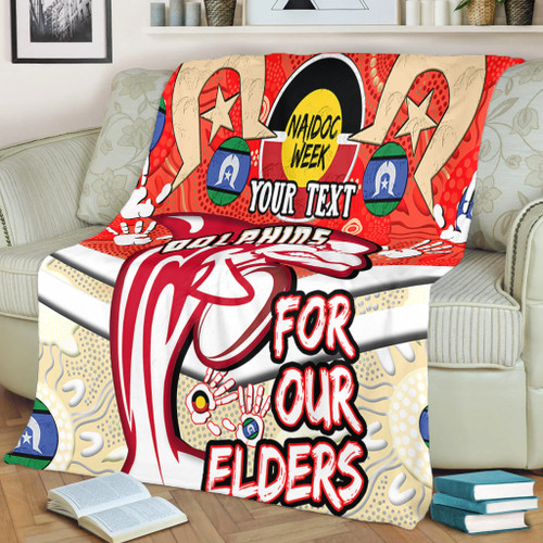 Redcliffe Dolphins Naidoc Week Custom Blanket - Redcliffe Dolphins Naidoc Week For Our Elders Dot Art Style With Turtle Blanket Redcliffe Dolphins Naidoc Week Custom Blanket - Redcliffe Dolphins Naidoc Week For Our Elders Dot Art Style With Turtle Blanket