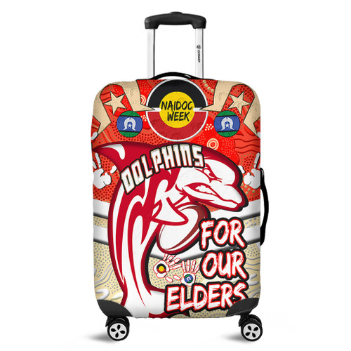 Redcliffe Dolphins Naidoc Week Custom Luggage Cover - Redcliffe Dolphins Naidoc Week For Our Elders Dot Art Style With Turtle Luggage Cover Redcliffe Dolphins Naidoc Week Custom Luggage Cover - Redcliffe Dolphins Naidoc Week For Our Elders Dot Art Style With Turtle Luggage Cover