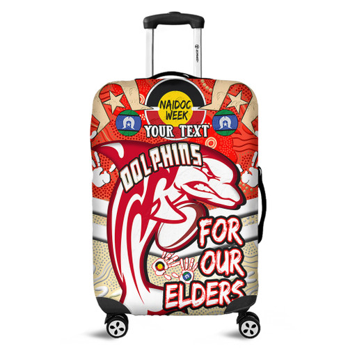 Redcliffe Dolphins Naidoc Week Custom Luggage Cover - Redcliffe Dolphins Naidoc Week For Our Elders Dot Art Style With Turtle Luggage Cover Redcliffe Dolphins Naidoc Week Custom Luggage Cover - Redcliffe Dolphins Naidoc Week For Our Elders Dot Art Style With Turtle Luggage Cover