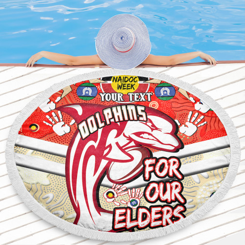 Redcliffe Dolphins Naidoc Week Custom Beach Blanket - Redcliffe Dolphins Naidoc Week For Our Elders Dot Art Style With Turtle Beach Blanket Redcliffe Dolphins Naidoc Week Custom Beach Blanket - Redcliffe Dolphins Naidoc Week For Our Elders Dot Art Style With Turtle Beach Blanket