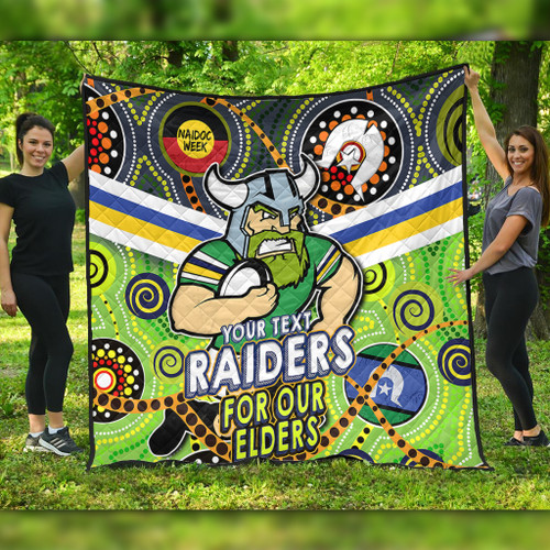 Canberra Raiders Naidoc Week Custom Quilt - Raiders Naidoc For Our Elders Dot Art Style Quilt Canberra Raiders Naidoc Week Custom Quilt - Raiders Naidoc For Our Elders Dot Art Style Quilt
