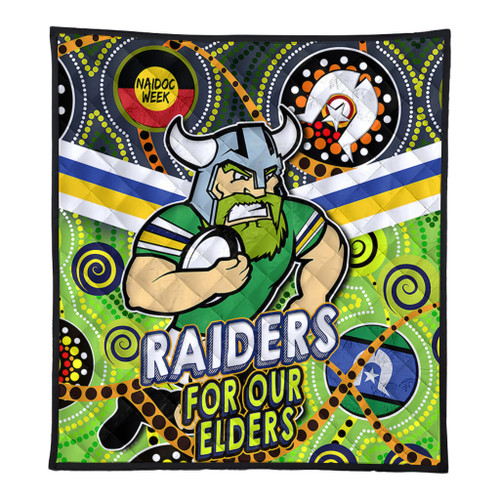 Canberra Raiders Naidoc Week Custom Quilt - Raiders Naidoc For Our Elders Dot Art Style Quilt Canberra Raiders Naidoc Week Custom Quilt - Raiders Naidoc For Our Elders Dot Art Style Quilt