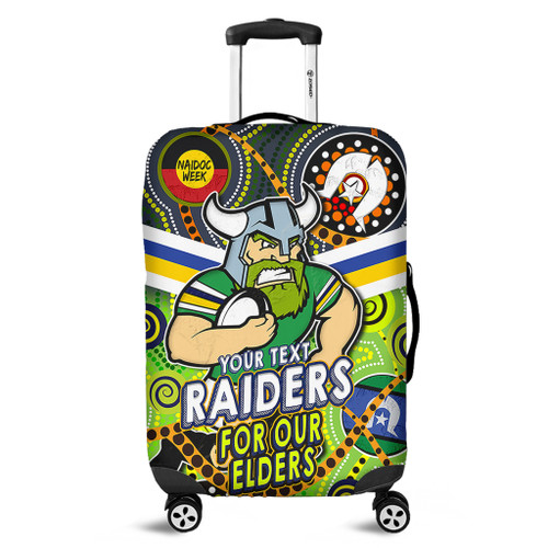 Canberra Raiders Naidoc Week Custom Luggage Cover - Raiders Naidoc For Our Elders Dot Art Style Luggage Cover Canberra Raiders Naidoc Week Custom Luggage Cover - Raiders Naidoc For Our Elders Dot Art Style Luggage Cover