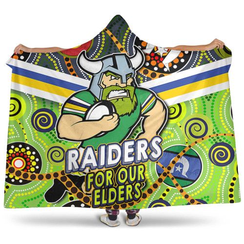 Canberra Raiders Naidoc Week Custom Hooded Blanket - Raiders Naidoc For Our Elders Dot Art Style Hooded Blanket Canberra Raiders Naidoc Week Custom Hooded Blanket - Raiders Naidoc For Our Elders Dot Art Style Hooded Blanket