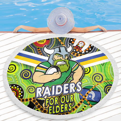 Canberra Raiders Naidoc Week Custom Beach Blanket - Raiders Naidoc For Our Elders Dot Art Style Beach Blanket Canberra Raiders Naidoc Week Custom Beach Blanket - Raiders Naidoc For Our Elders Dot Art Style Beach Blanket