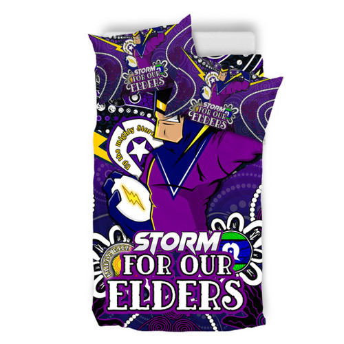 Melbourne Storm Naidoc Week Custom Bedding Set - Melbourne Storm For Our Elders Bedding Set Melbourne Storm Naidoc Week Custom Bedding Set - Melbourne Storm For Our Elders Bedding Set