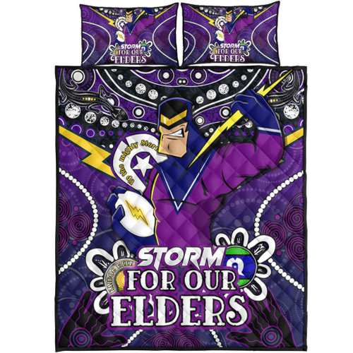Melbourne Storm Naidoc Week Custom Quilt Bed Set - Melbourne Storm For Our Elders Quilt Bed Set Melbourne Storm Naidoc Week Custom Quilt Bed Set - Melbourne Storm For Our Elders Quilt Bed Set