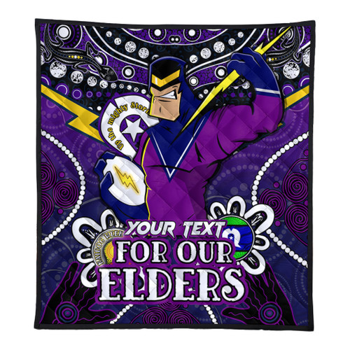 Melbourne Storm Naidoc Week Custom Quilt - Melbourne Storm For Our Elders Quilt Melbourne Storm Naidoc Week Custom Quilt - Melbourne Storm For Our Elders Quilt