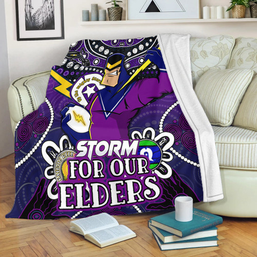 Melbourne Storm Naidoc Week Custom Blanket - Melbourne Storm For Our Elders Blanket Melbourne Storm Naidoc Week Custom Blanket - Melbourne Storm For Our Elders Blanket