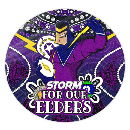 Melbourne Storm Naidoc Week Custom Round Rug - Melbourne Storm For Our Elders Round Rug Melbourne Storm Naidoc Week Custom Round Rug - Melbourne Storm For Our Elders Round Rug