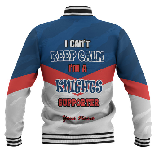 Newcastle Knights Custom Baseball Jacket- Knights Supporter Baseball Jacket Newcastle Knights Custom Baseball Jacket- Knights Supporter Baseball Jacket