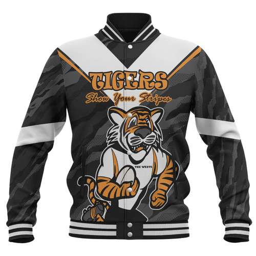 Wests Tigers Custom Baseball Jacket - Wests Tigers Supporter Baseball Jacket