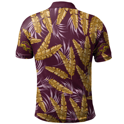 Brisbane Broncos Custom Polo Shirt - Tropical Patterns Brisbane Broncos Polo Shirt
