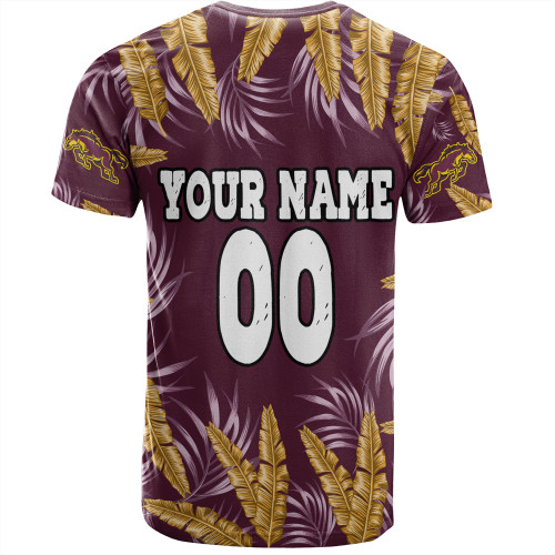 Brisbane Broncos Custom T-Shirt - Tropical Patterns Brisbane Broncos T-Shirt Brisbane Broncos Custom T-Shirt - Tropical Patterns Brisbane Broncos T-Shirt