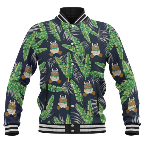 Canberra Raiders Custom Baseball Jacket - Tropical Patterns Canberra Raiders Baseball Jacket