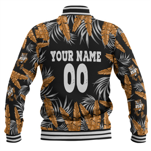 Wests Tigers Custom Baseball Jacket - Tropical Patterns Tigers Baseball Jacket Wests Tigers Custom Baseball Jacket - Tropical Patterns Tigers Baseball Jacket