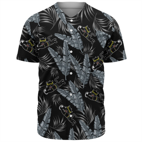 Penrith Panthers Custom Baseball Shirt - Tropical Patterns Penrith Panthers Baseball Shirt