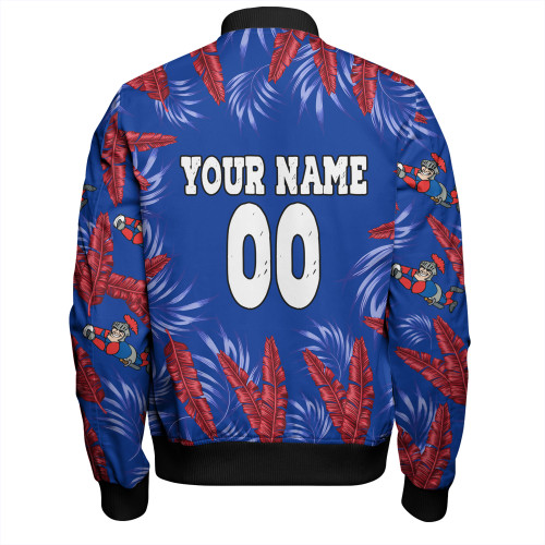 Newcastle Knights Custom Bomber Jacket - Tropical Patterns Knights Bomber Jacket Newcastle Knights Custom Bomber Jacket - Tropical Patterns Knights Bomber Jacket