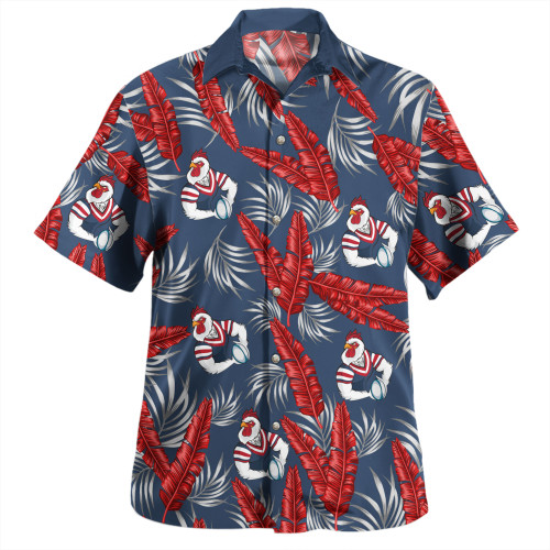 Sydney Roosters Custom Hawaiian Shirt - Tropical Patterns Sydney Roosters Hawaiian Shirt