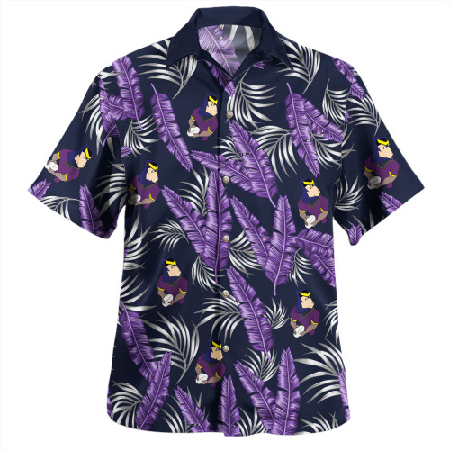 Melbourne Storm Custom Hawaiian Shirt - Tropical Patterns Melbourne Storm Hawaiian Shirt