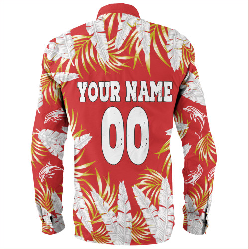 Redcliffe Dolphins Custom Long Sleeve Shirt - Tropical Patterns Redcliffe Dolphins Long Sleeve Shirt Redcliffe Dolphins Custom Long Sleeve Shirt - Tropical Patterns Redcliffe Dolphins Long Sleeve Shirt