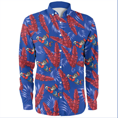 Newcastle Knights Custom Long Sleeve Shirt - Tropical Patterns Knights Long Sleeve Shirt