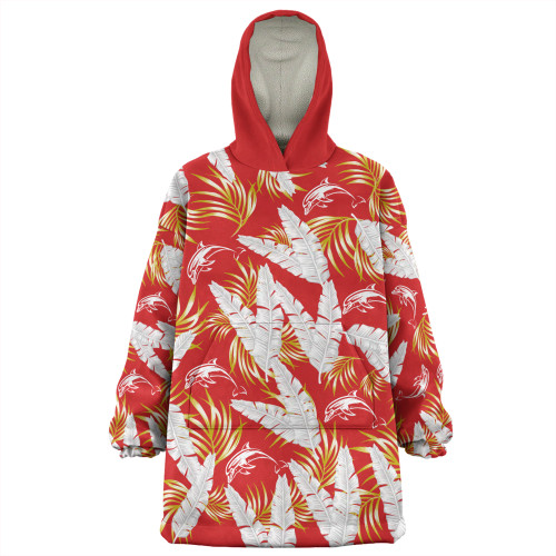 Redcliffe Dolphins Custom Snug Hoodie - Tropical Patterns Redcliffe Dolphins Snug Hoodie