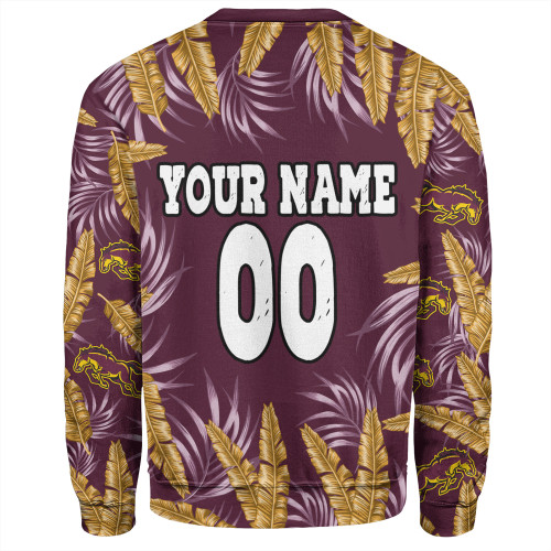 Brisbane Broncos Custom Sweatshirt - Tropical Patterns Brisbane Broncos Sweatshirt Brisbane Broncos Custom Sweatshirt - Tropical Patterns Brisbane Broncos Sweatshirt