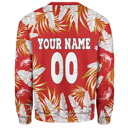 Redcliffe Dolphins Custom Sweatshirt - Tropical Patterns Redcliffe Dolphins Sweatshirt Redcliffe Dolphins Custom Sweatshirt - Tropical Patterns Redcliffe Dolphins Sweatshirt