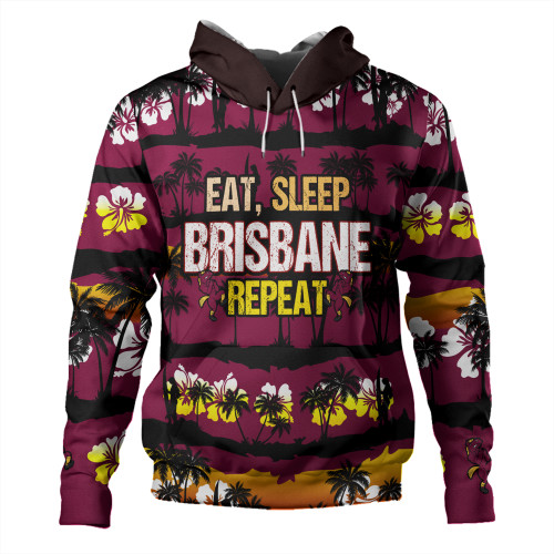 Brisbane Broncos Custom Hoodie - Eat, Sleep, Brisbane Broncos, Repeat With Style Hoodie