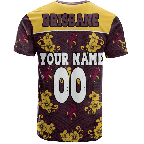 Brisbane Broncos Custom T-Shirt - Brisbane Broncos With Maori Patterns T-Shirt Brisbane Broncos Custom T-Shirt - Brisbane Broncos With Maori Patterns T-Shirt
