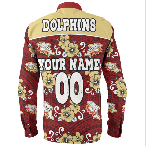 Redcliffe Dolphins Custom Long Sleeve Shirt - Redcliffe Dolphins With Maori Patterns Long Sleeve Shirt Redcliffe Dolphins Custom Long Sleeve Shirt - Redcliffe Dolphins With Maori Patterns Long Sleeve Shirt