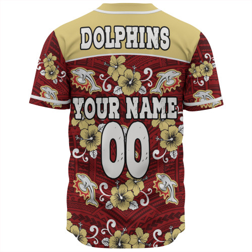 Redcliffe Dolphins Custom Baseball Shirt- Redcliffe Dolphins With Maori Patterns Baseball Shirt Redcliffe Dolphins Custom Baseball Shirt- Redcliffe Dolphins With Maori Patterns Baseball Shirt
