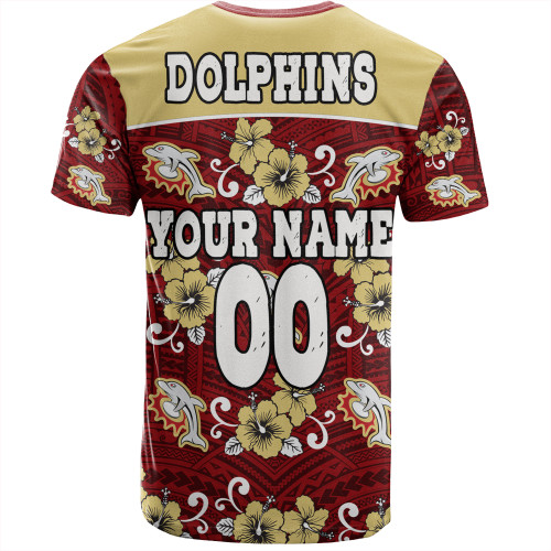 Redcliffe Dolphins Custom T-Shirt - Redcliffe Dolphins With Maori Patterns T-Shirt Redcliffe Dolphins Custom T-Shirt - Redcliffe Dolphins With Maori Patterns T-Shirt