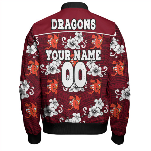 St. George Illawarra Dragons Custom Bomber Jacket - St. George Illawarra Dragons With Maori Patterns Bomber Jacket St. George Illawarra Dragons Custom Bomber Jacket - St. George Illawarra Dragons With Maori Patterns Bomber Jacket