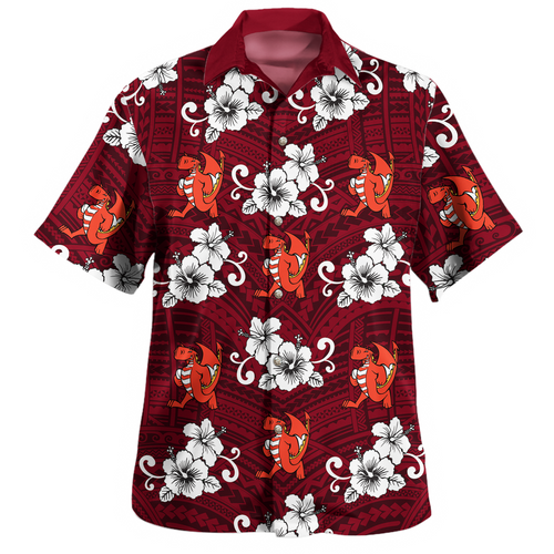 St. George Illawarra Dragons Custom Hawaiian Shirt - St. George Illawarra Dragons With Maori Patterns Hawaiian Shirt