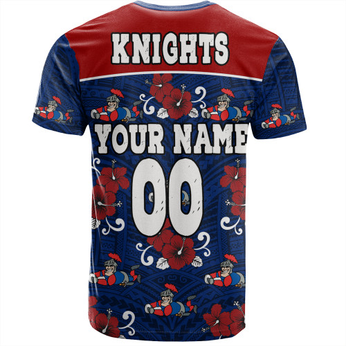 Newcastle Knights Custom T-Shirt - Knights With Maori Patterns T-Shirt Newcastle Knights Custom T-Shirt - Knights With Maori Patterns T-Shirt
